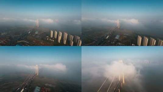 杨泗港低空云高清在线视频素材下载