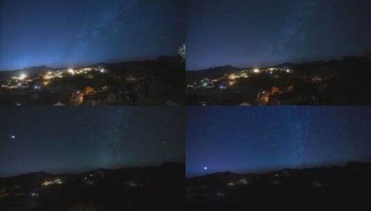 云南大理州云龙县诺邓古村夜景星空延时山村高清在线视频素材下载