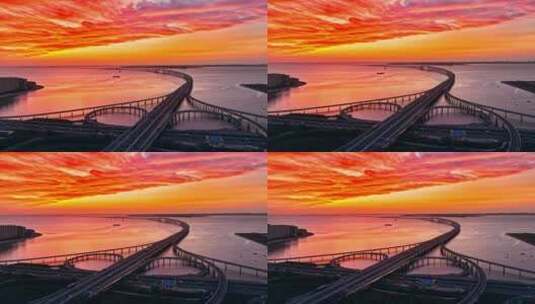 青岛海湾大桥胶州湾大桥海湾大桥高清在线视频素材下载