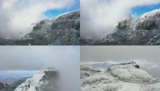 航拍下雪场景镜头合集高清在线视频素材下载