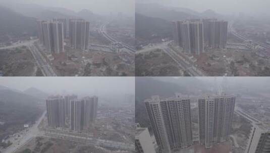 航拍4K空镜D-Log｜中国县城房地产现状高清在线视频素材下载