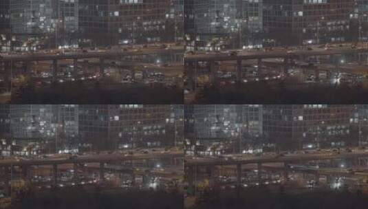 城市夜景车流 都市夜景高清在线视频素材下载