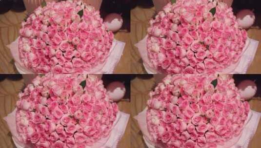 999朵玫瑰花鲜花情人节礼物高清在线视频素材下载