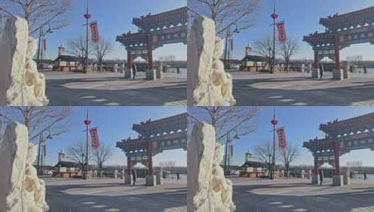 高清实拍北京通州漕运码头历史古迹自然风光高清在线视频素材下载