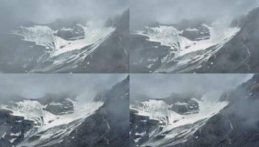 航拍阿坝岷山山脉四根香峰雪山云海高原风光高清在线视频素材下载