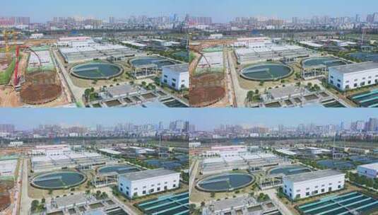 扩建中的江西鹰潭城南污水处理厂高清在线视频素材下载