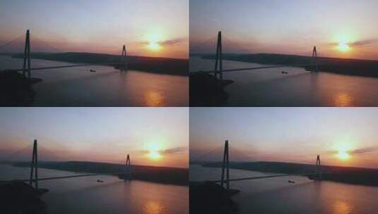 日落下的大桥高清在线视频素材下载