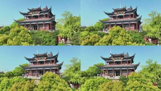 航拍武汉旅游地标景区晴川阁古建筑高清在线视频素材下载