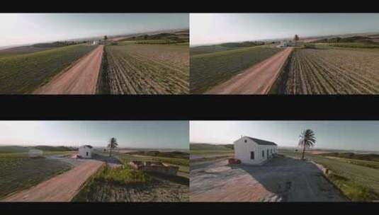 FPV无人机航拍农场小屋西班牙安达卢西亚高清在线视频素材下载
