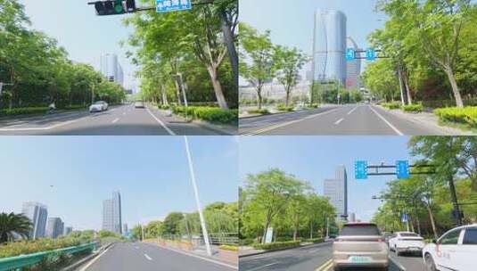 白天杭州市闻涛路车头行车空镜1高清在线视频素材下载