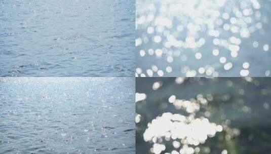 唯美的波光粼粼金色水面湖面江面湖水波纹高清在线视频素材下载