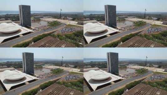 巴西巴西利亚市中心的国会大厦。高清在线视频素材下载