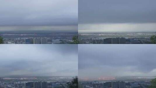 实拍暴风雨来临的深圳机场和珠江水面延时高清在线视频素材下载