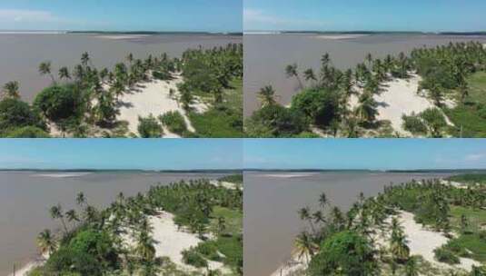 热带的湖泊和沙丘高清在线视频素材下载