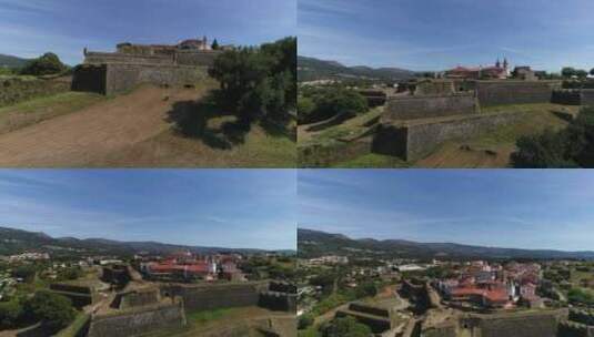 瓦伦要塞和城市？a do Minho，葡萄牙高清在线视频素材下载