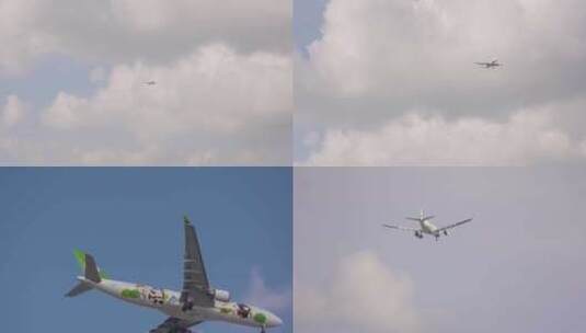 飞机在天空飞机飞行天空客机高清在线视频素材下载