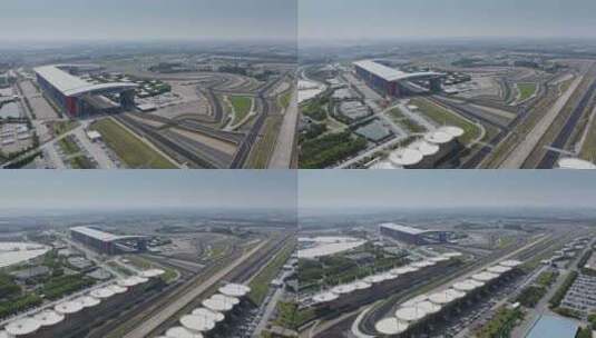 航拍上海国际赛车场地全景高清在线视频素材下载