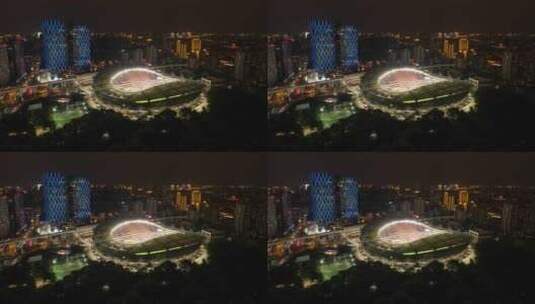 上海虹口足球场航拍延时高清在线视频素材下载