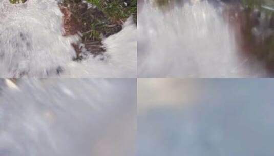 青山绿水山间小溪流淌水流特写升格高清在线视频素材下载