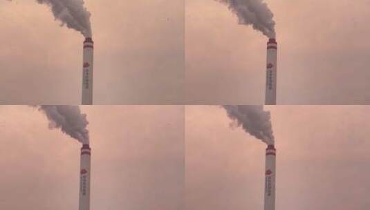 国家能源烟囱白烟高清在线视频素材下载