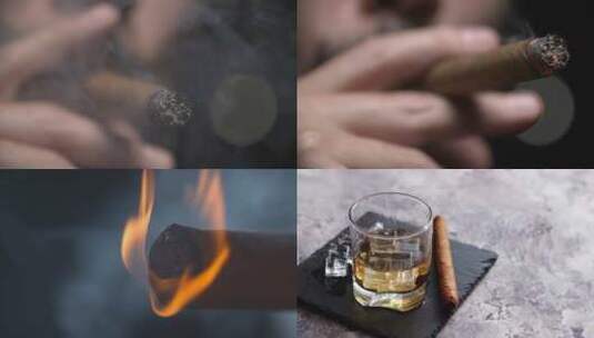 【合集】吸雪茄高清在线视频素材下载