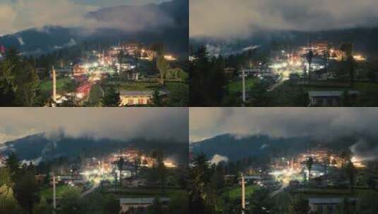 不丹Gangtey镇的时间推移高清在线视频素材下载