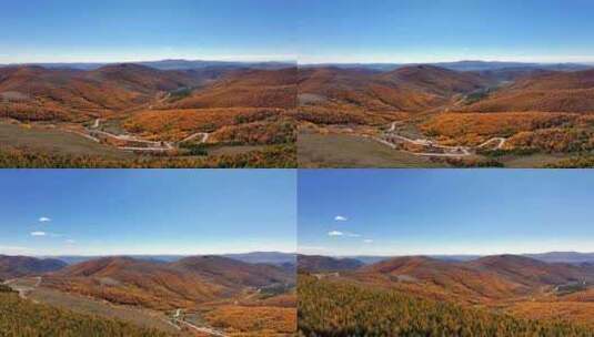 航拍秋天的山脉植被高清在线视频素材下载
