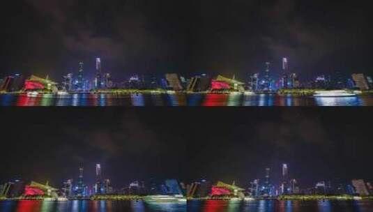 广州珠江夜景 珠江新城延时 城市中轴线高清在线视频素材下载