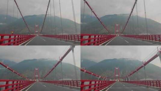 自驾游四川甘孜泸定大渡河大桥高清在线视频素材下载