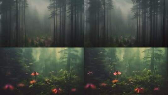 迷雾森林意向抽象氛围高清在线视频素材下载