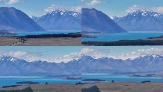航拍新西兰特卡波湖风光高清在线视频素材下载