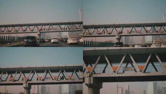 北京四惠过街天桥高清在线视频素材下载