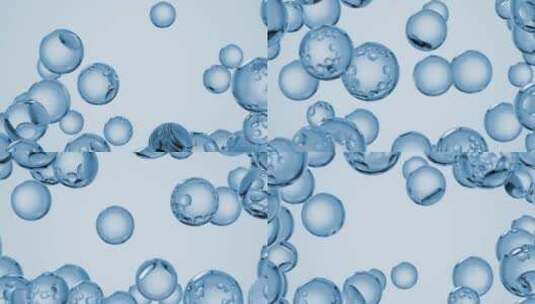 球体漂浮胶原蛋白唯美水分子水膜高清在线视频素材下载