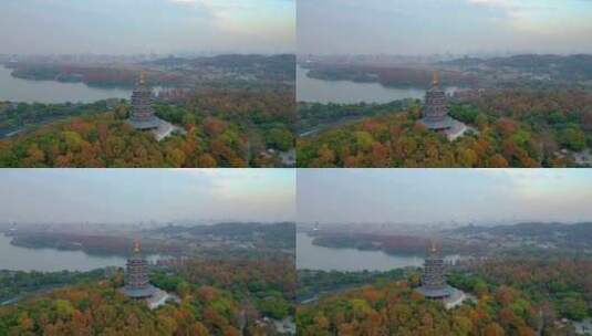 杭州西湖雷峰塔美景航拍高清在线视频素材下载