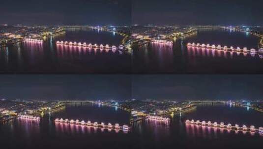 潮州广济桥夜景延时高清在线视频素材下载