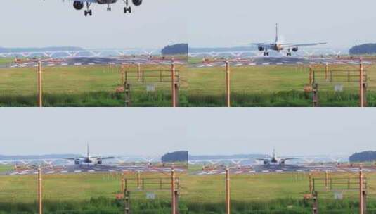飞机降落在机场高清在线视频素材下载
