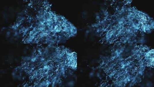 蓝色飘散粒子喷射唯美高清在线视频素材下载