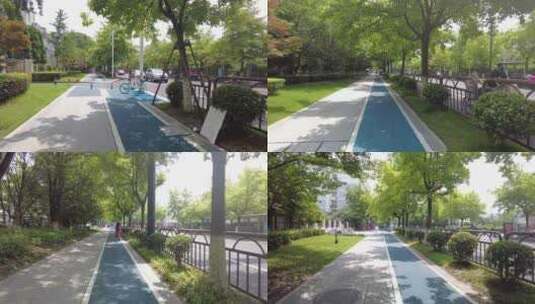 城市马路人行道空镜头高清在线视频素材下载