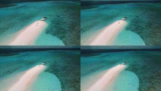 马尔代夫南阿里环礁的鸟瞰图高清在线视频素材下载