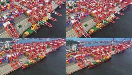 航拍深圳大湾区蛇口港港口高清在线视频素材下载