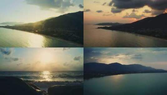 泰国的苏梅岛，海边小城的日出日落高清在线视频素材下载