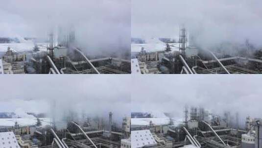 工厂的管道吸烟和污染空气高清在线视频素材下载