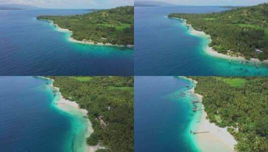 菲律宾圣巴勃罗岛海滩风景。航拍高清在线视频素材下载