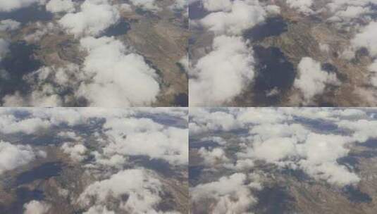 飞机窗外看川藏高原和云海高清在线视频素材下载