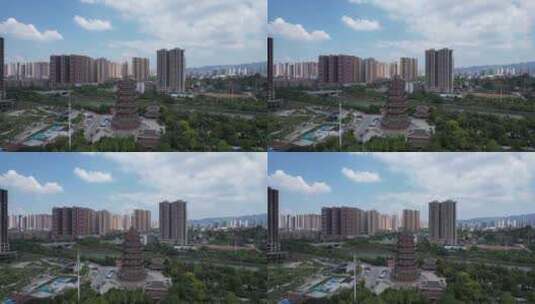 湖南湘西怀化城市风光航拍高清在线视频素材下载