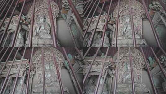 平遥双林寺古彩塑像菩萨高清在线视频素材下载