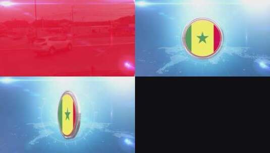 塞内加尔国旗过渡高清在线视频素材下载