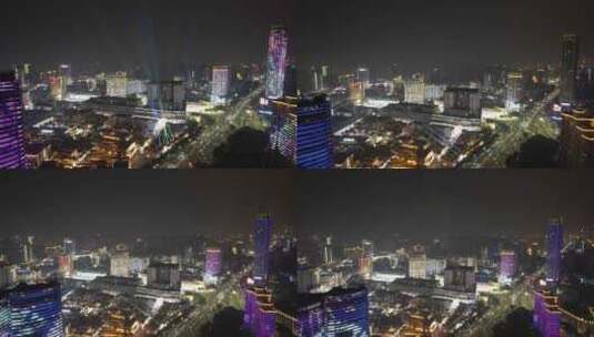 广西南宁城市夜景灯光航拍高清在线视频素材下载