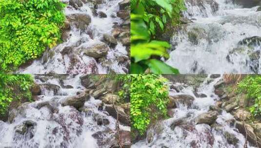 山泉泉水溪流升格慢镜头高清在线视频素材下载