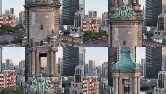 上海外滩邮政博物馆城市风光航拍高清在线视频素材下载